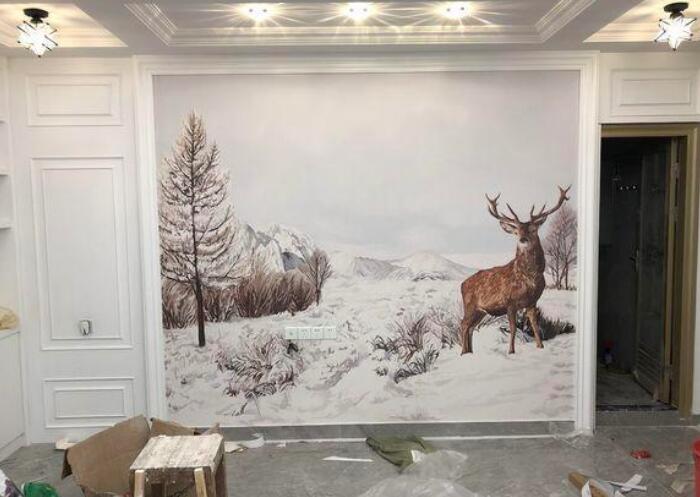 無(wú)紡布背景墻施工效果